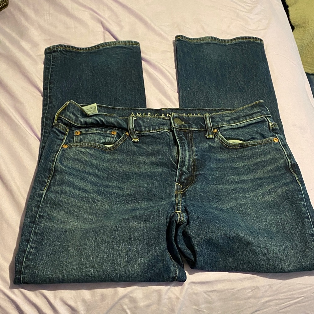 American Eagle Outfitters Men's Dark Blue Bootcut Jeans